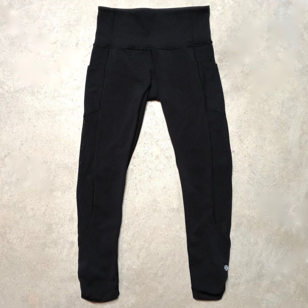 Lululemon Black Leggings Womens Size 4 Pants Gym Workout Exercise Athleisure